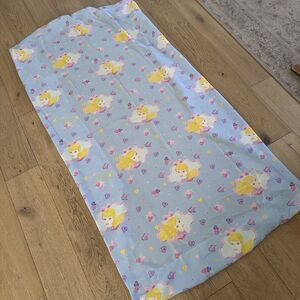 Vintage 90s Barbie Twin Fitted Sheet Dan River Y2K Pink Blue Roses Hearts